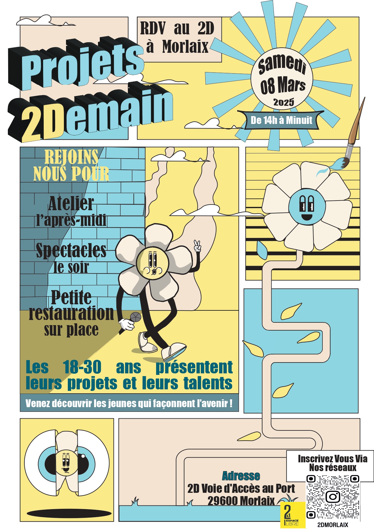 Projet d'affiche pour l'évènement Projets 2Demain