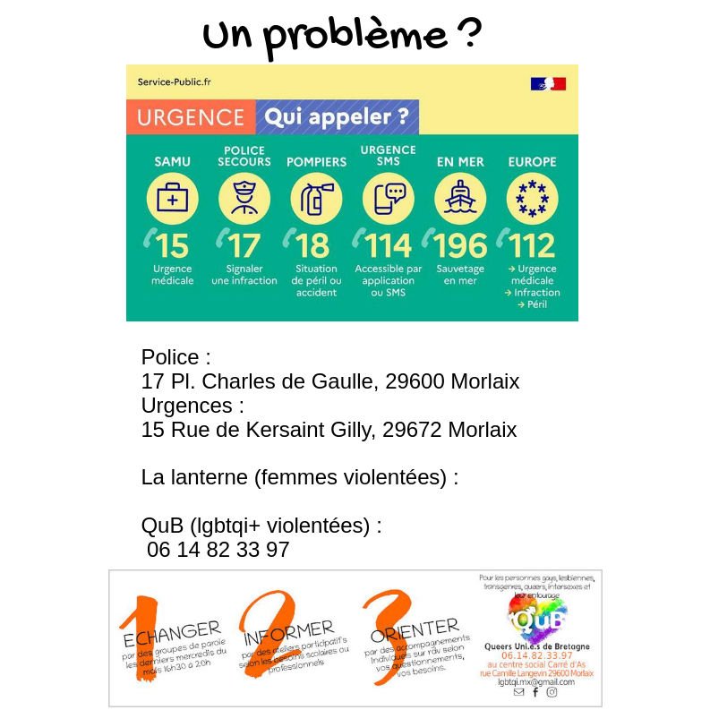 Un problème ? Numéros utiles